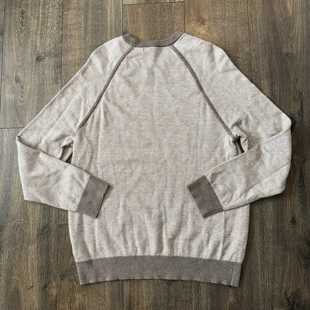 Banana‎ Republic Men's L Regular Fit Bird's Eye Stitch Cotton Cashmere Sweater